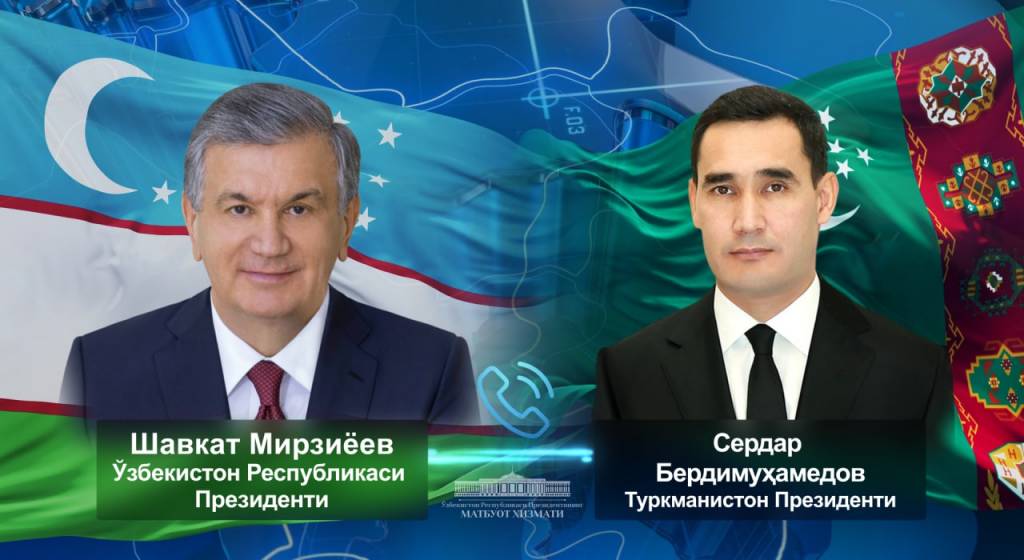 Ўзбекистон ва Туркманистон раҳбарлари телефон орқали мулоқот чоғида бўлажак олий даражадаги учрашувлар кун тартибини муҳокама қилдилар